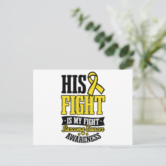 sarcoma kanker Shirt zijn gevecht mijn gevecht Briefkaart (Staand voorkant)