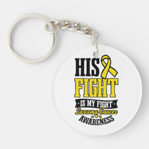 sarcoma kanker Shirt zijn gevecht mijn gevecht Sleutelhanger