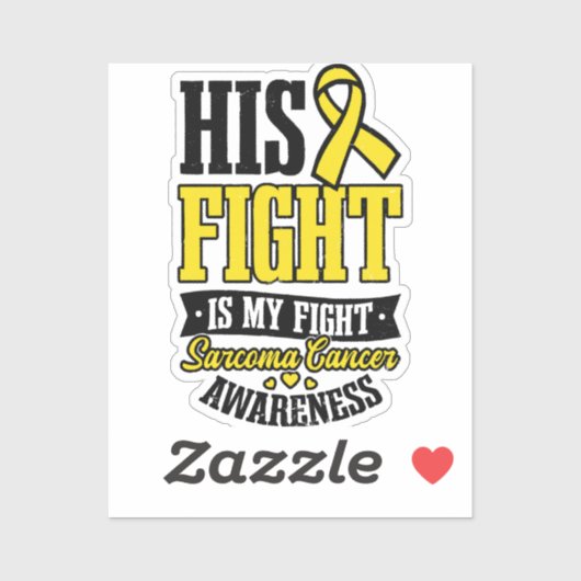 sarcoma kanker Shirt zijn gevecht mijn gevecht Sticker (Vel)