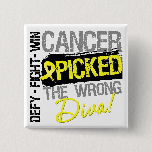 Sarcoma-kanker toont de verkeerde diva vierkante button 5,1 cm (Voorkant)