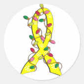 Sarcoma-kerstlampje Ronde Sticker (Voorkant)