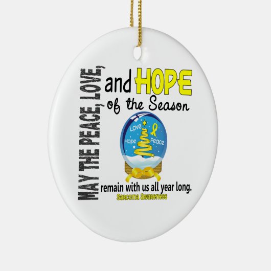 Sarcoma Kerstmis 3 Snow Wereldbol Ornaments Keramisch Ornament (Rechts)