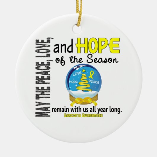 Sarcoma Kerstmis 3 Snow Wereldbol Ornaments Keramisch Ornament (Voorkant)