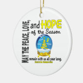 Sarcoma Kerstmis 3 Snow Wereldbol Ornaments Keramisch Ornament (Links)