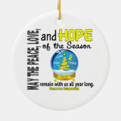 Sarcoma Kerstmis 3 Snow Wereldbol Ornaments Keramisch Ornament (Achterkant)