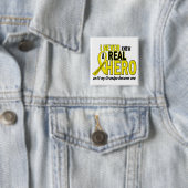 Sarcoma NEVER KNEW A HERO 2 Grandpa Vierkante Button 5,1 Cm (In situ)