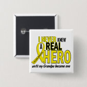 Sarcoma NEVER KNEW A HERO 2 Grandpa Vierkante Button 5,1 Cm (Voorkant /achterkant)