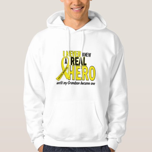 Sarcoma NEVER KNEW A HERO 2 Grandson Hoodie (Voorkant)