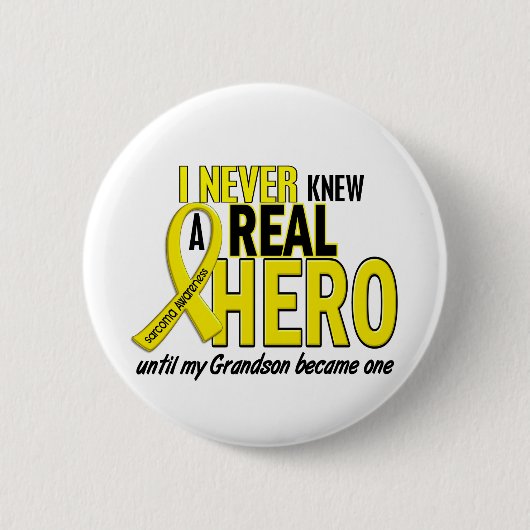 Sarcoma NEVER KNEW A HERO 2 Grandson Ronde Button 5,7 Cm (Voorkant)