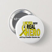 Sarcoma NEVER KNEW A HERO 2 Grandson Ronde Button 5,7 Cm (Voorkant /achterkant)