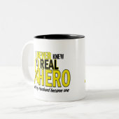 Sarcoma NEVER KNEW A HERO 2 Husband Tweekleurige Koffiemok (Voorkant links)
