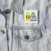 Sarcoma Ribbon My Hero Mijn vader Vierkante Button 5,1 Cm (In situ)