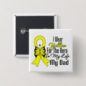 Sarcoma Ribbon My Hero Mijn vader Vierkante Button 5,1 Cm (Voorkant /achterkant)