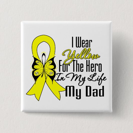 Sarcoma Ribbon My Hero Mijn vader Vierkante Button 5,1 Cm (Voorkant)