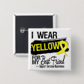 Sarcoma Ribbon voor mijn beste vriend Vierkante Button 5,1 Cm (Voorkant /achterkant)