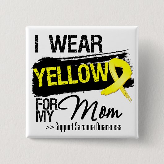 Sarcoma Ribbon voor mijn moeder Vierkante Button 5,1 Cm (Voorkant)