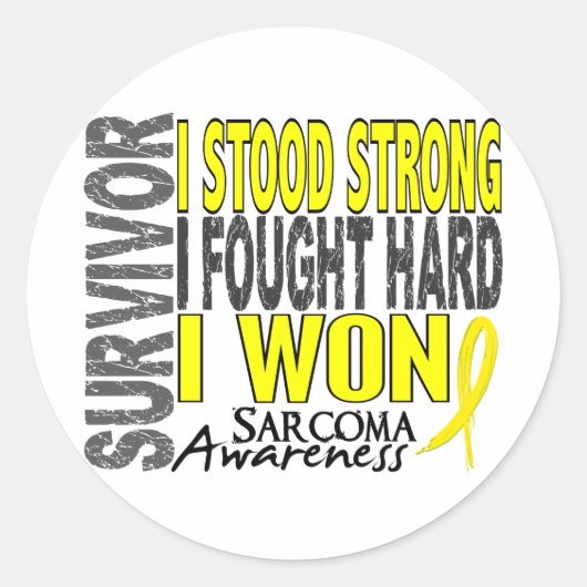 Sarcoma Survivor 4 Ronde Sticker (Voorkant)