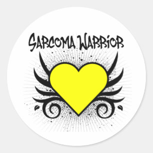 Sarcoma Warrior Heart Ronde Sticker