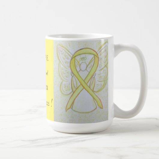 Sarcoma Yellow Awareness Ribbon Angel Custom Mok (Rechts)