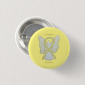 Sarcoma Yellow Awareness Ribbon Angel Custom Pin Ronde Button 3,2 Cm (Voorkant /achterkant)