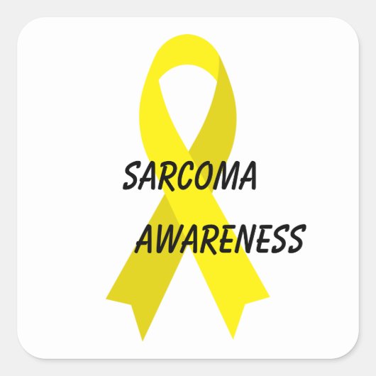 Sarcoma Yellow Awareness Ribbon by Janz Vierkante Sticker (Voorkant)
