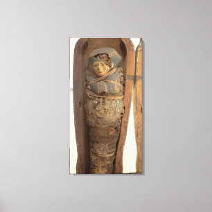 Sarcophagus en gemummificeerd lichaam van Psametik Canvas Afdruk