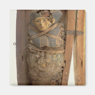 Sarcophagus en gemummificeerd lichaam van Psametik Magneet