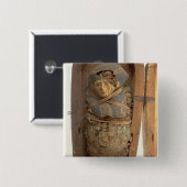 Sarcophagus en gemummificeerd lichaam van Psametik Vierkante Button 5,1 Cm (Voorkant /achterkant)