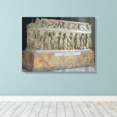 Sarcophagus met fries van de negen muizen canvas afdruk (Insitu (Houten vloer))