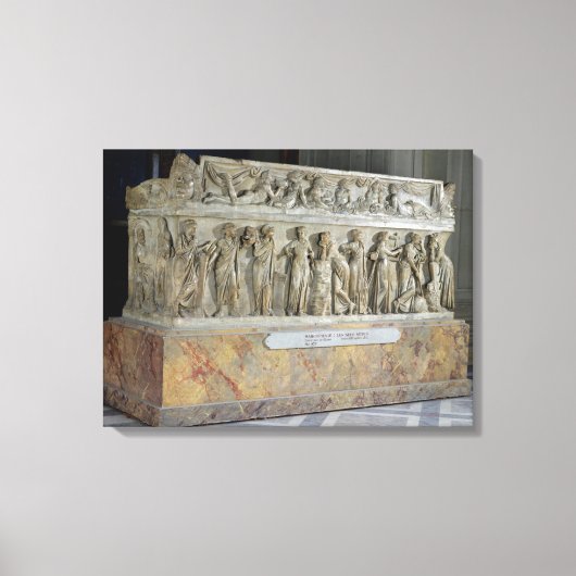 Sarcophagus met fries van de negen muizen canvas afdruk (Voorkant)