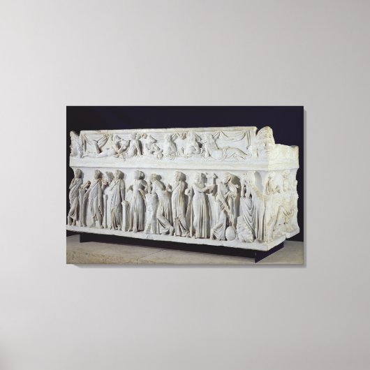 Sarcophagus met fries van de negen muizen canvas afdruk (Voorkant)