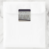 Sarcophagus met fries van de negen muizen vierkante sticker (Tas)