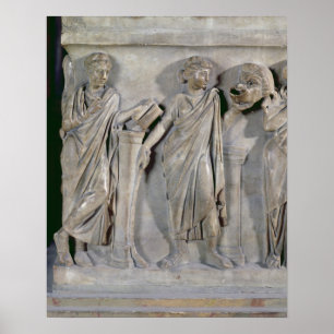 Sarcophagus van de Muses, detail van Clio & Poster