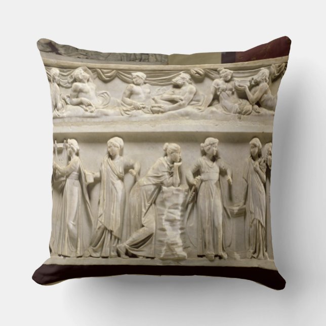 Sarcophagus van de Muses, Roman (marmer) Kussen (Voorkant)
