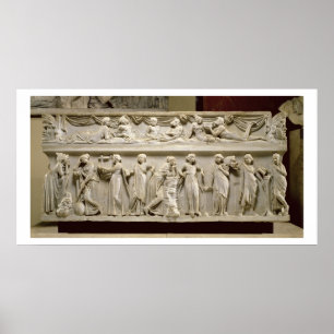 Sarcophagus van de Muses, Roman (marmer) Poster