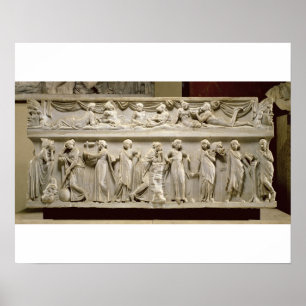 Sarcophagus van de Muses, Roman (marmer) Poster