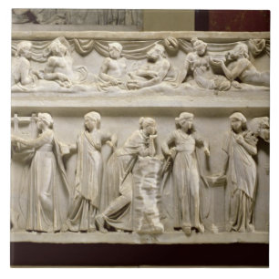 Sarcophagus van de Muses, Roman (marmer) Tegeltje