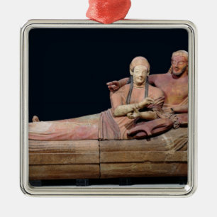 Sarcophagus van een echtpaar, 525-500 voor Christu Metalen Ornament