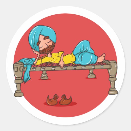 Sardar Ji Ronde Sticker (Voorkant)