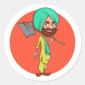 Sardar Ji Ronde Sticker (Voorkant)