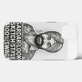 Sardar Sketch Swag iPhone 13 Case – Black & White  (Achterkant (horizontaal))