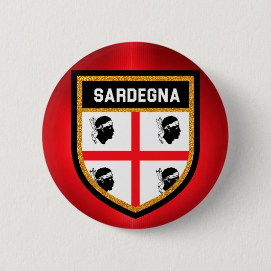 Sardegna Flag Ronde Button 5,7 Cm (Voorkant)