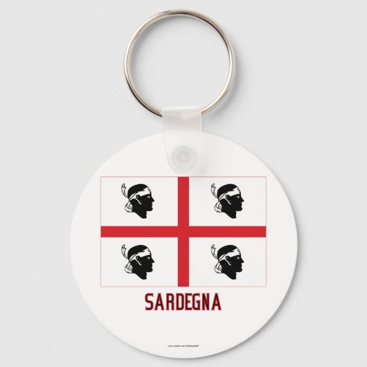Sardegna flag with name sleutelhanger (Voorkant)