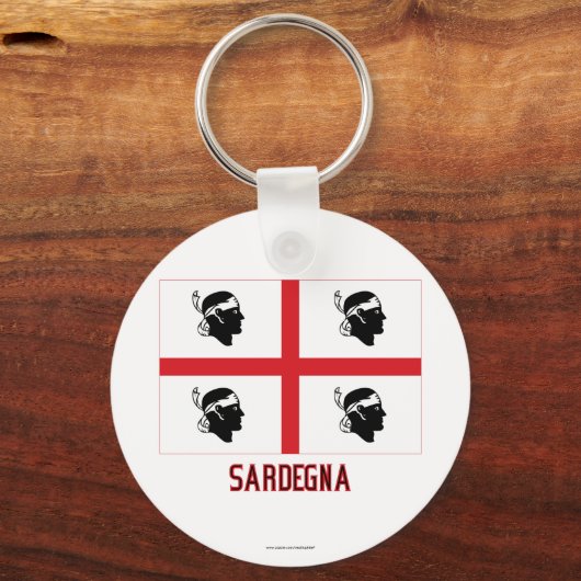 Sardegna flag with name sleutelhanger (Voorkant)