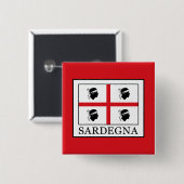 Sardegna Vierkante Button 5,1 Cm (Voorkant /achterkant)