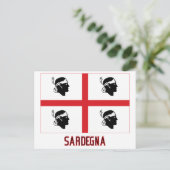 Sardegna vlag met naam briefkaart (Staand voorkant)