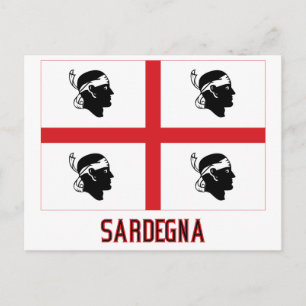 Sardegna vlag met naam briefkaart