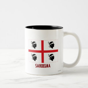 Sardegna vlag met naam tweekleurige koffiemok
