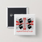 Sardijnse vlag - Grunge - badge Vierkante Button 5,1 Cm (Voorkant /achterkant)