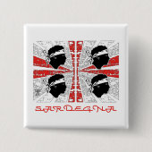 Sardijnse vlag - Grunge - badge Vierkante Button 5,1 Cm (Voorkant)